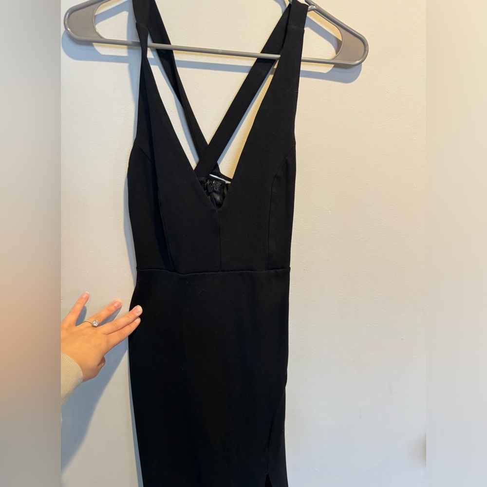 Lulus Midi Black Crossback Dress
